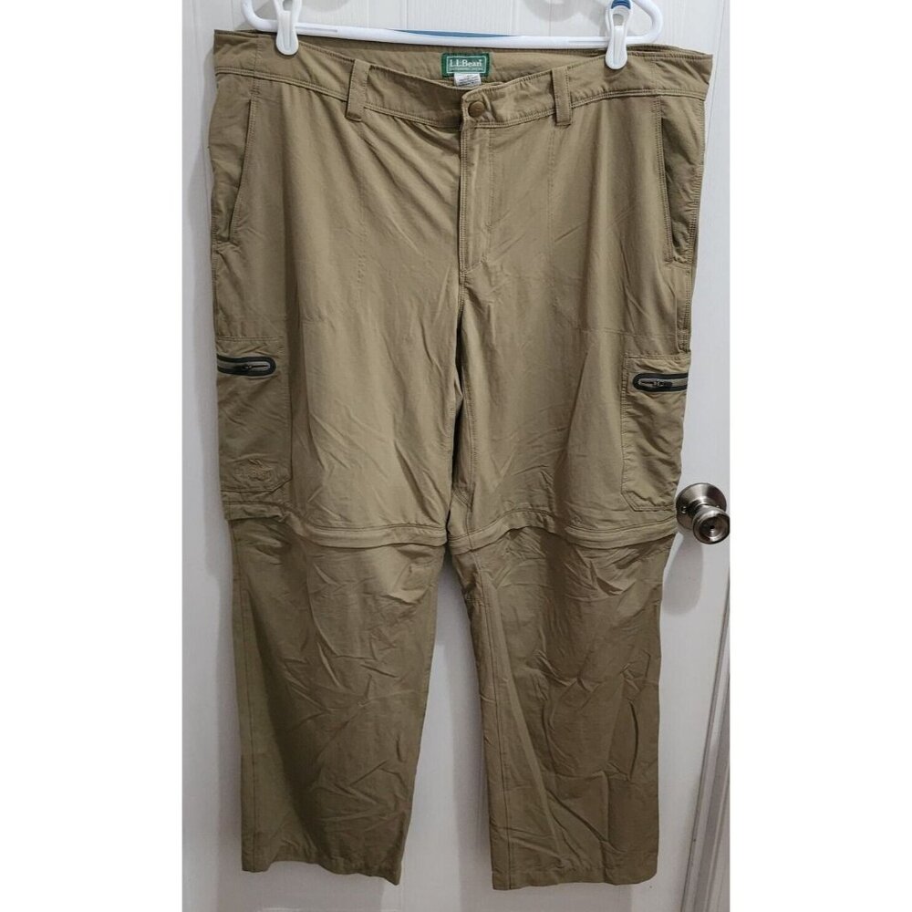 LL Bean Tan Cresta Water Resistant Convertible Cargo Pants 290782 Size 40 x 32